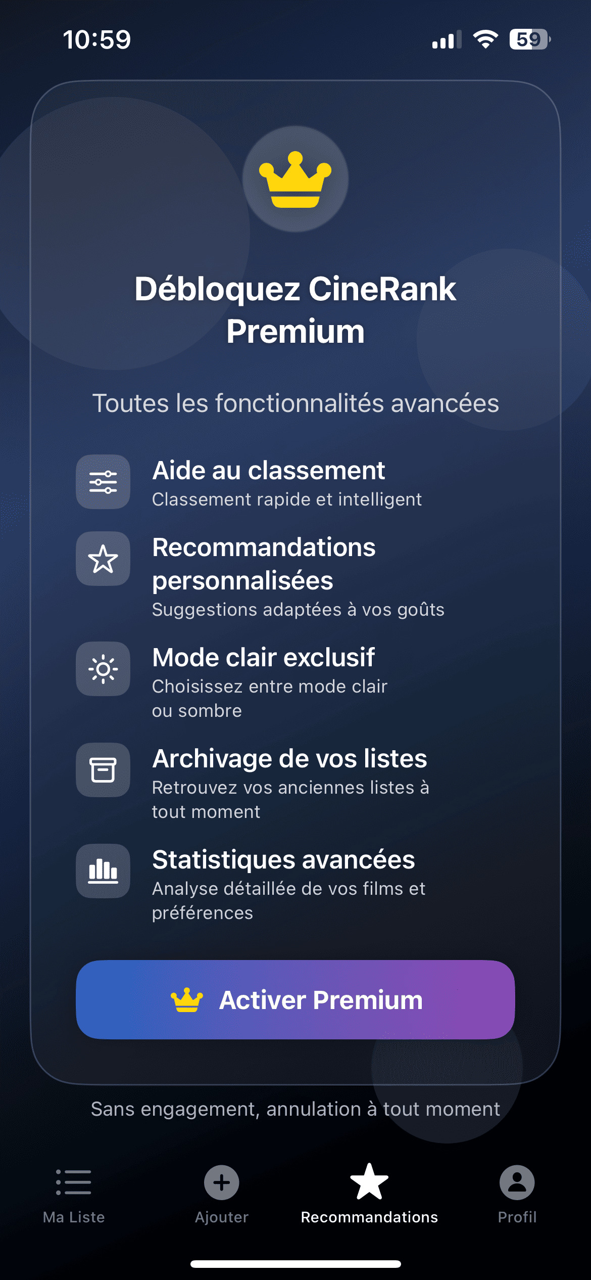 Classement personnalisé